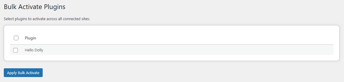 Bulk Activate Plugins