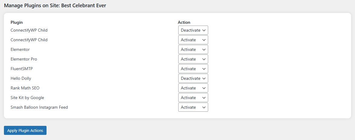 Manage Site Profile